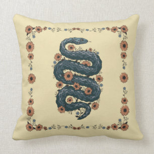 Almofada Cobra Floral (azul)