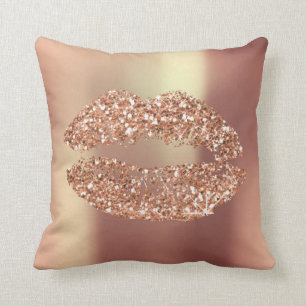 Almofada Cobre Glam da composição dos lábios Dourados