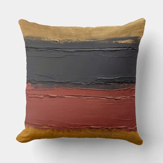 Almofada cobre mudo, ouro ocre, marsala e carvão (Frente)