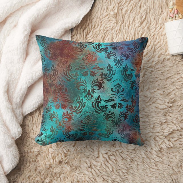Almofada Cobre Patina Rusted Damask (Cobertor)