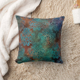 Almofada Cobre Patina Rusted Damask