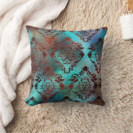 Almofada Cobre Patina Rusted Damask