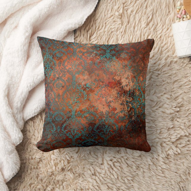 Almofada Cobre Patina Rusted Damask (Cobertor)
