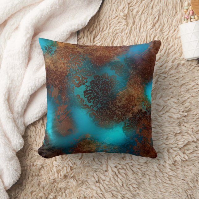 Almofada Cobre Patina Rusted Damask (Cobertor)