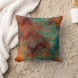 Almofada Cobre Patina Rusted Damask