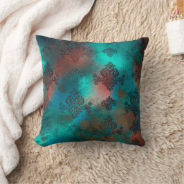 Almofada Cobre Patina Rusted Damask