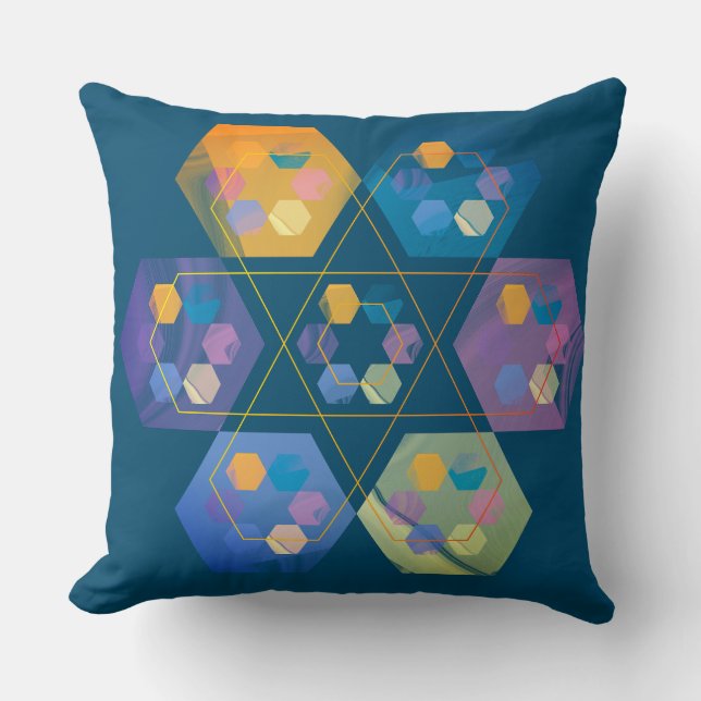 Almofada Cobrir de Travesseiro decorativo hexagonais ou sal (Frente)