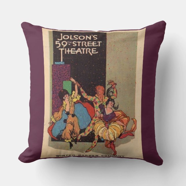 Almofada cobrir do playbill do Al Jolson de 1923 (Frente)