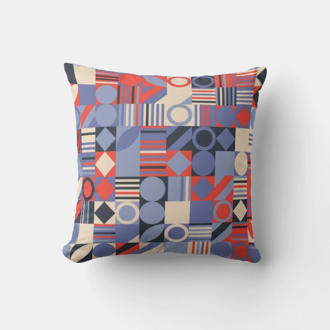 Almofada Cobrir geométricos definidos. Bauhaus retro design (Frente)