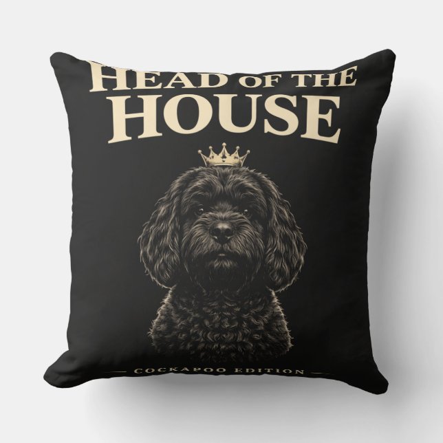 Almofada Cockapoo Head Of The House Gift | Funny Dog Owner  (Frente)
