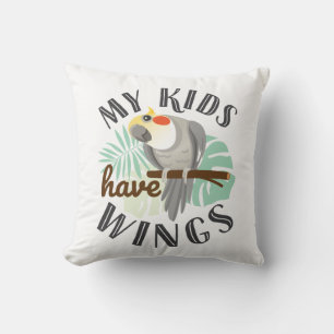 Almofada Cockatiel Mãe Pai Pet Bird Meus Filhos Têm Asas