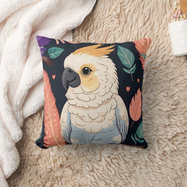 Almofada Cockatoa com impressão de penas (Cobertor)