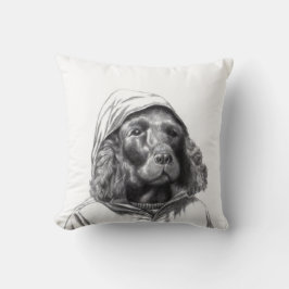 Almofada Cocker Spaniel em Casaco de chuva (Neve)