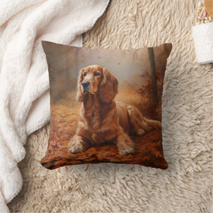 Almofada Cocker Spaniel no outono deixa cair inspiração