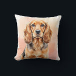 Almofada Cocker Spaniel Watercolor Soft Wash Art<br><div class="desc">A beautiful Cocker Spaniel portrait in a soft watercolor style with a dreamy wash background. This design captures elegance,  warmth,  and affection—perfect for dog lovers and cozy decor.</div>