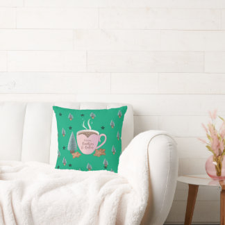 Almofada Cocoa, Cookies & Calm – Camiseta de Natal Pastel