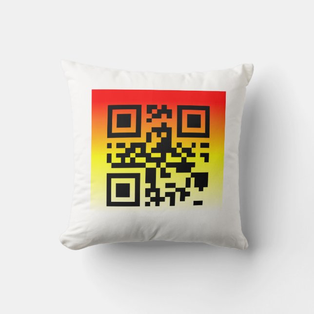 Almofada Código QR® dizendo: PARABÉNS (Frente)
