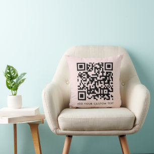 Almofada Código QR Sinalização Simples, Mínima, Rosa
