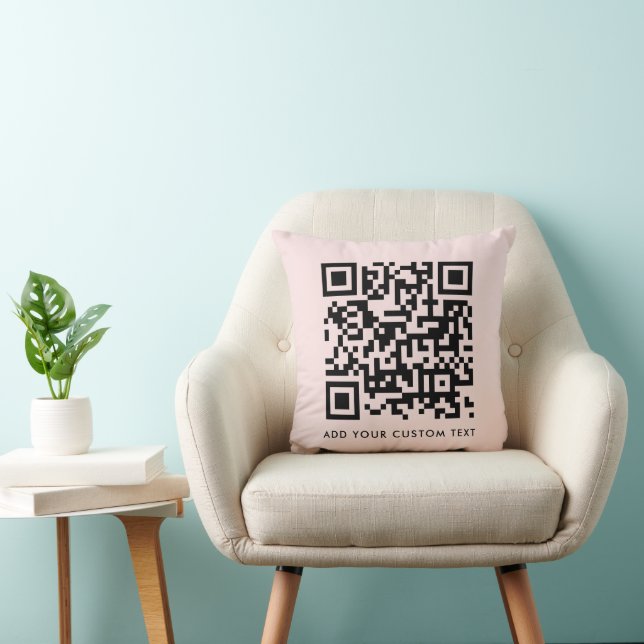 Almofada Código QR | Sinalização Simples, Mínima, Rosa Esbr (Cadeira)