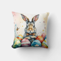 Coelhinho da Páscoa Fofo com Ovos Pintados Colorid