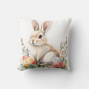 Almofada Coelhinho de Aquarelas com Ovos Florais e de Pásco