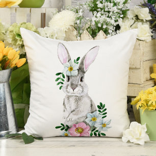 Almofada Coelhinho de Aquarelas e Flores