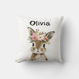 Almofada Coelhinho de Bebê Personalizado com Terra Floral