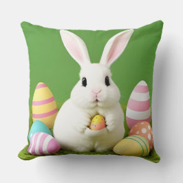 Almofada Coelhinho de Páscoa Fofo Com Ovos Decorativos
