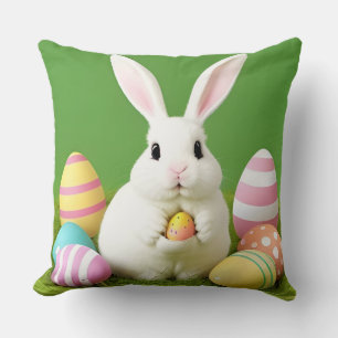 Almofada Coelhinho de Páscoa Fofo Com Ovos Decorativos