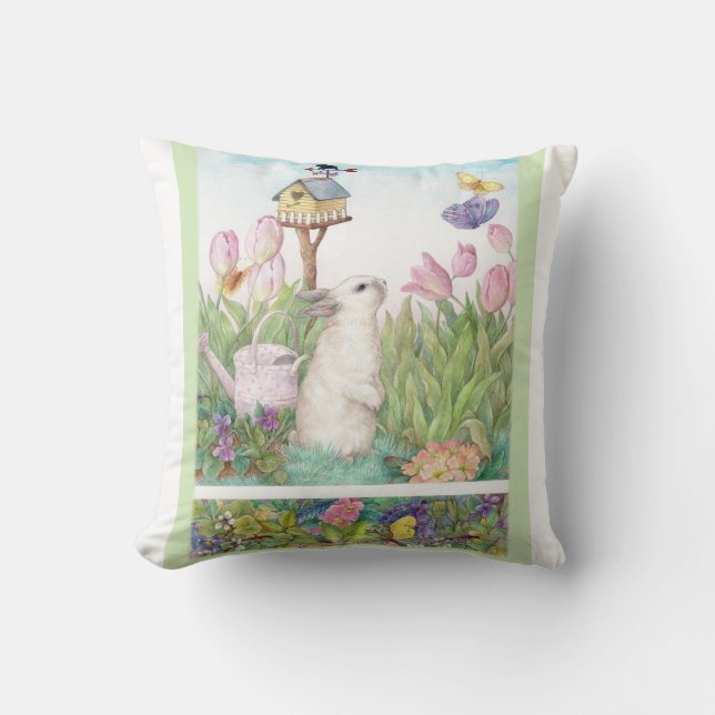 Almofada Coelhinho delicioso com borboleta (Frente)