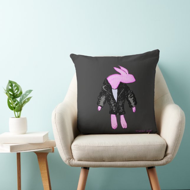 Almofada Coelhinho Rosa Com Caras Duras (Cadeira)