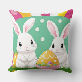 Almofada Coelhinhos de Páscoa Adoráveis com Ovos Decorativo