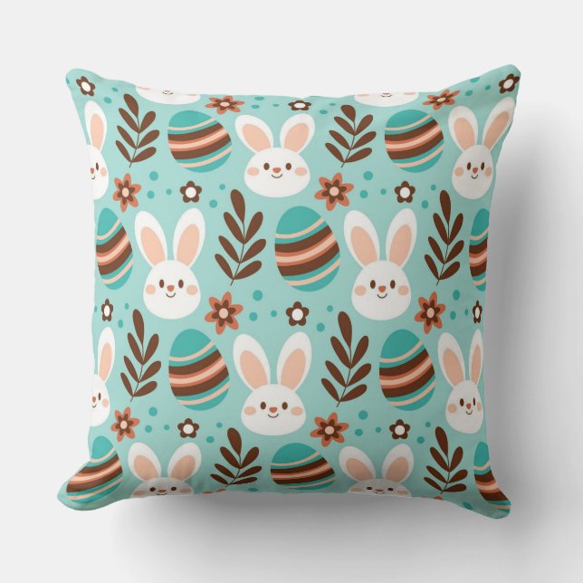 Almofada Coelhinhos e Folhagem de Páscoa (Frente)