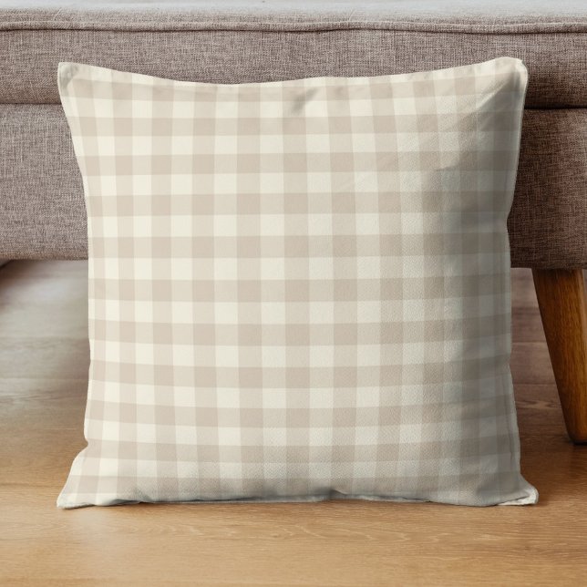Almofada Coelhinhos Fofos Xadrez Gingham - padrão neutro. (Criador carregado)