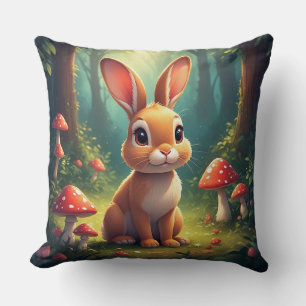 Almofada Coelho Adorável em Floresta Encantada