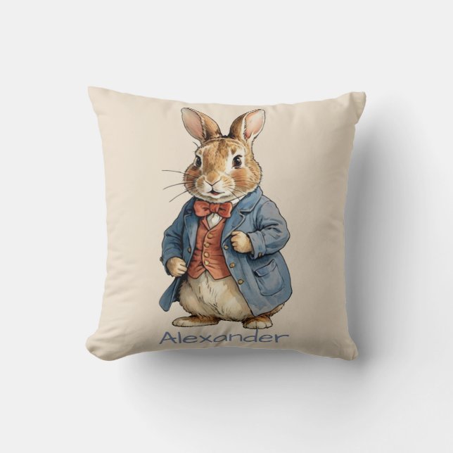 Almofada Coelho Antigo Fofo Personalizado (Frente)