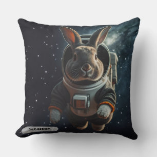 Almofada Coelho Astronauta Espaço Surreal Animal Personaliz