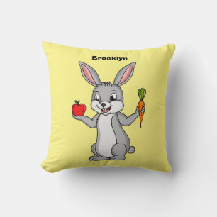 Almofada Coelho bonito com desenho vegetal