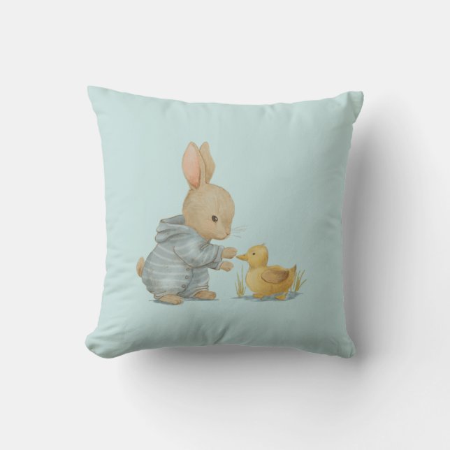 Almofada coelho bonito com pato (Frente)