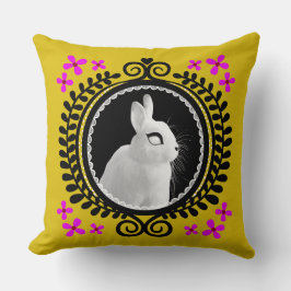 Almofada Coelho Branco Estranho: Amarelo, Magenta, Vermelho