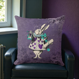 Almofada Coelho Coelhinho Roxo Escuro Rústico Alice Sombria