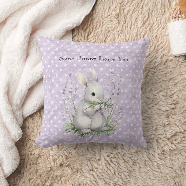Almofada Coelho Coelho de Amor Lavanda com Pontos Brancos (Cobertor)
