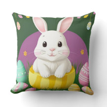 Coelho da Páscoa Fofo Com Ovos Decorativos