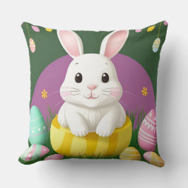 Almofada Coelho da Páscoa Fofo Com Ovos Decorativos