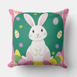 Almofada Coelho da Páscoa Fofo Com Ovos Decorativos