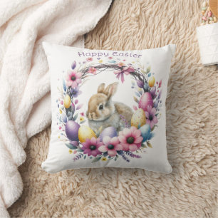 Almofada Coelho da Páscoa Personalizado em Aquarela