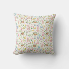Almofada Coelho de Páscoa e Estampa Floral em Pastel Capric