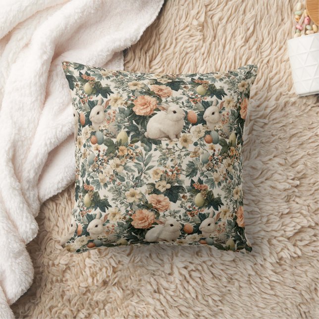 Almofada Coelho de Páscoa Floral Vintage (11) (Cobertor)