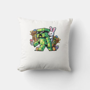 Almofada Coelho de Páscoa Pixel Gamer Jogos Infantil Menino