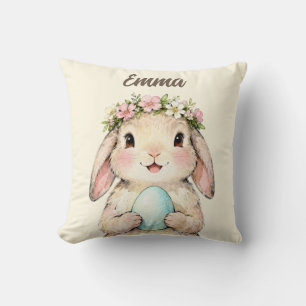 Almofada Coelho de Páscoa Vintage Personalizado com Ovo